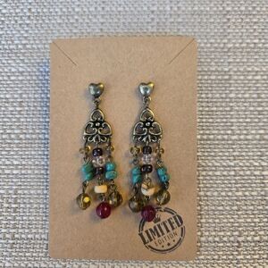Heart Charm Beaded Earrings